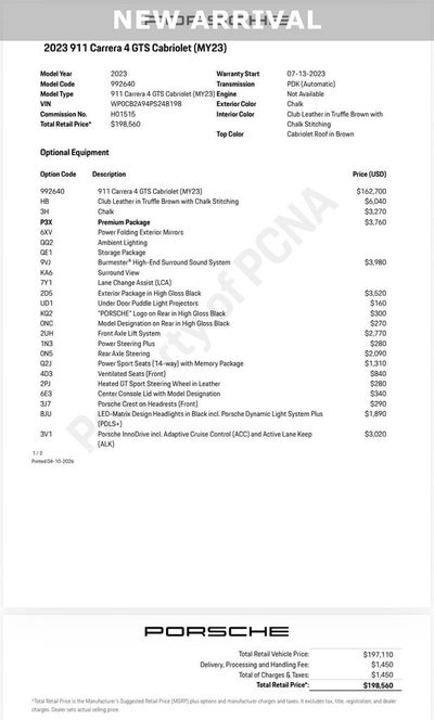 2023 Porsche 911 Carrera 4 GTS