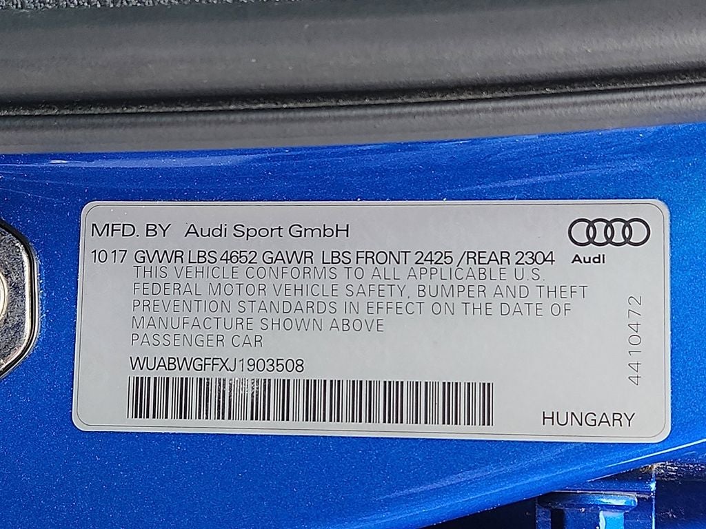 2018 Audi RS 3 2.5T quattro