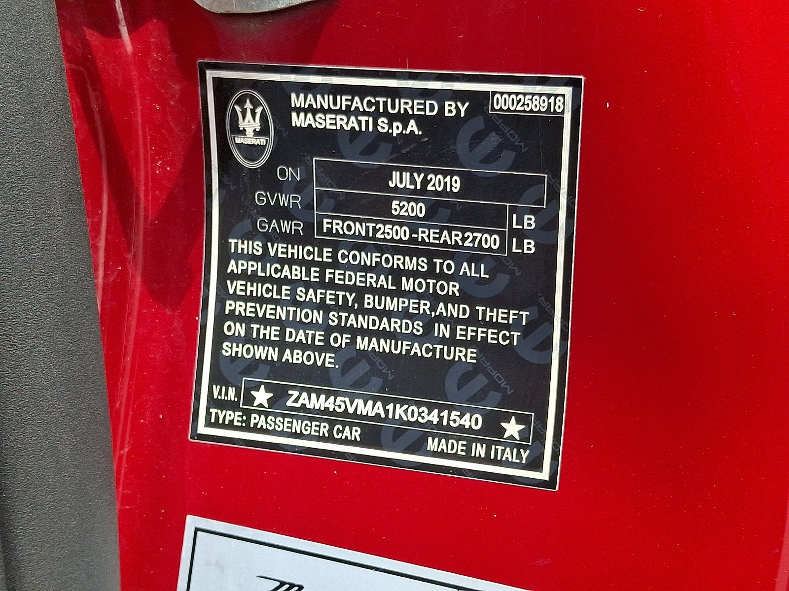 2019 Maserati GranTurismo MC