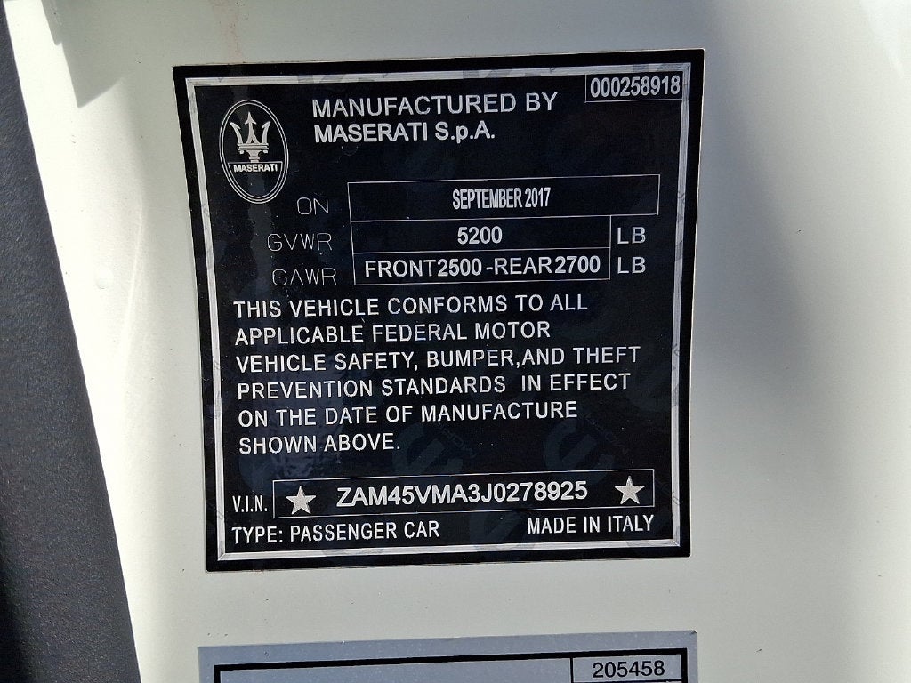2018 Maserati GranTurismo Sport