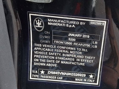 2019 Maserati GranTurismo MC