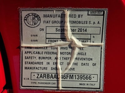 2015 Alfa Romeo 4C Launch Edition