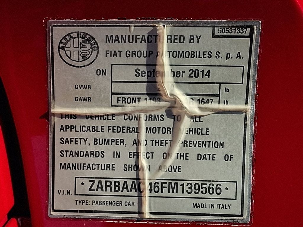 2015 Alfa Romeo 4C Launch Edition