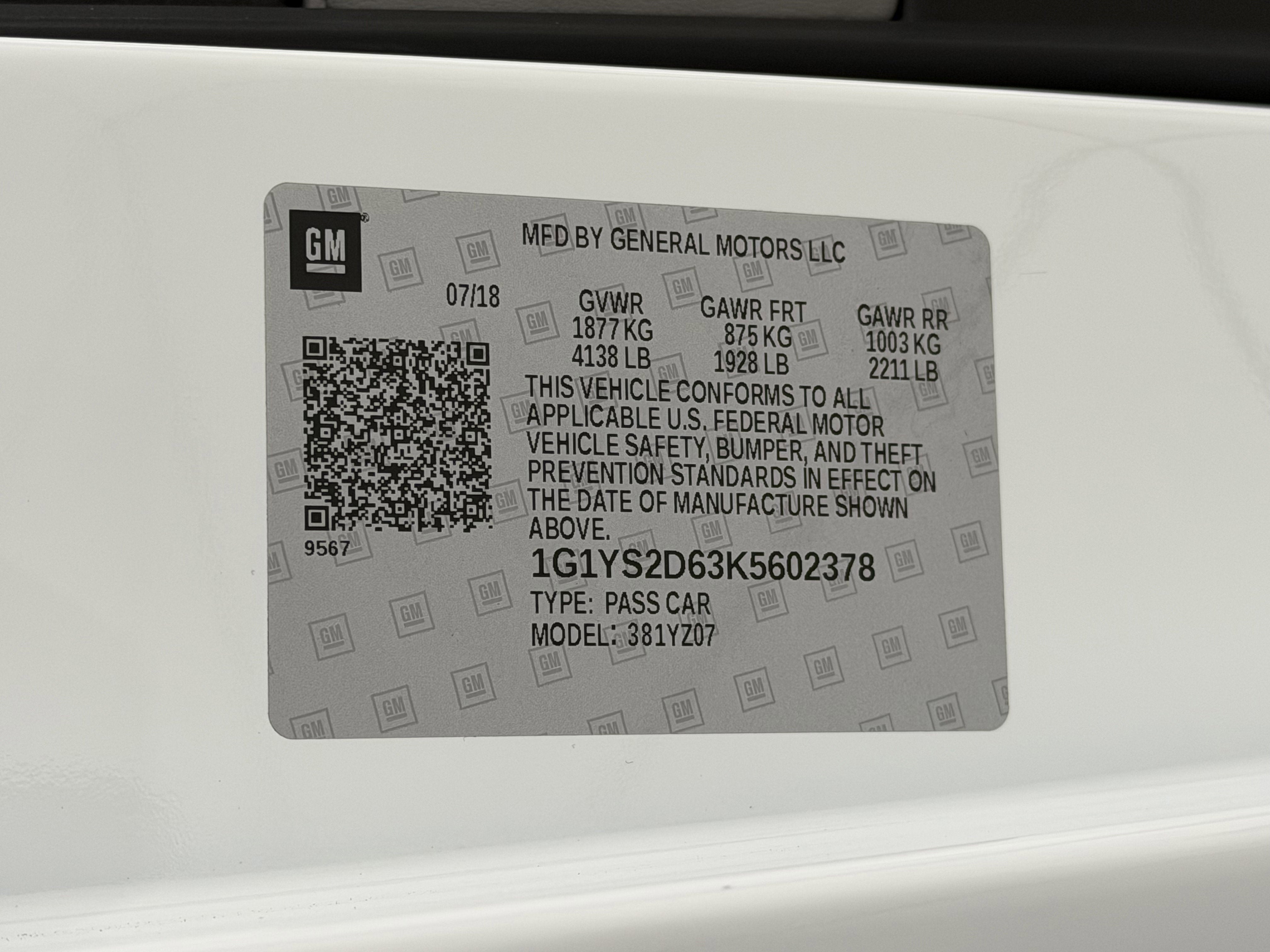 2019 Chevrolet Corvette Z06 2LZ