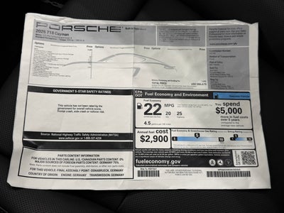 2025 Porsche 718 Cayman Base