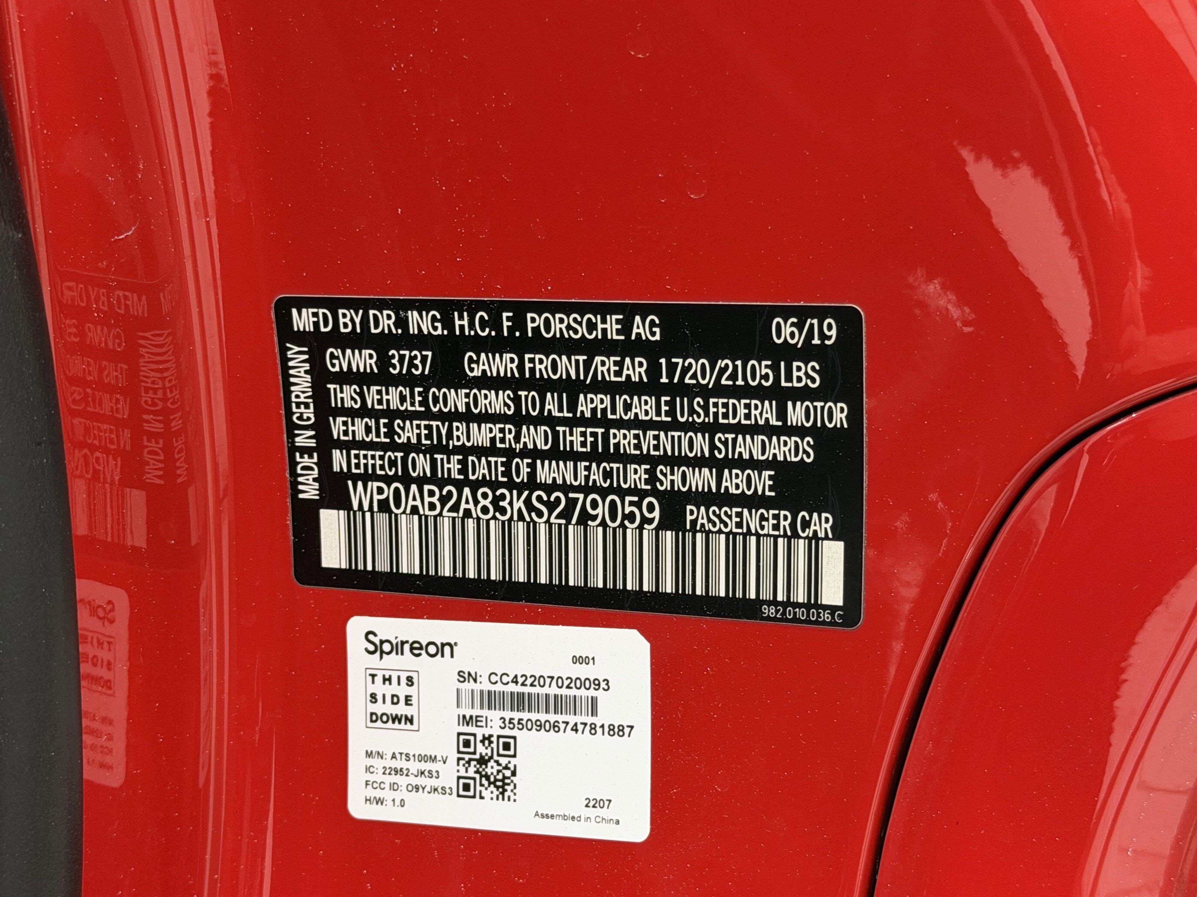 2019 Porsche 718 Cayman S