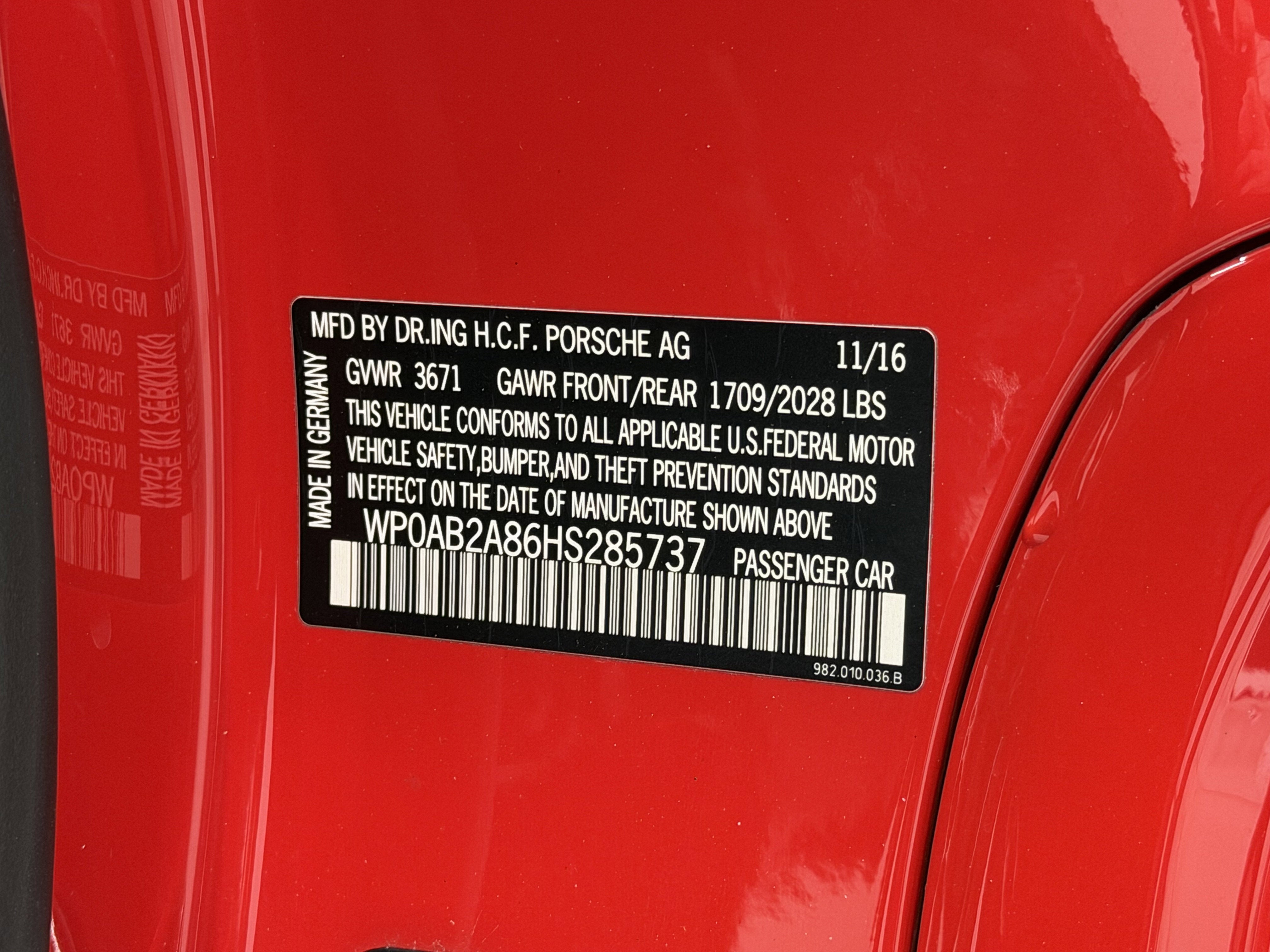 2017 Porsche 718 Cayman S