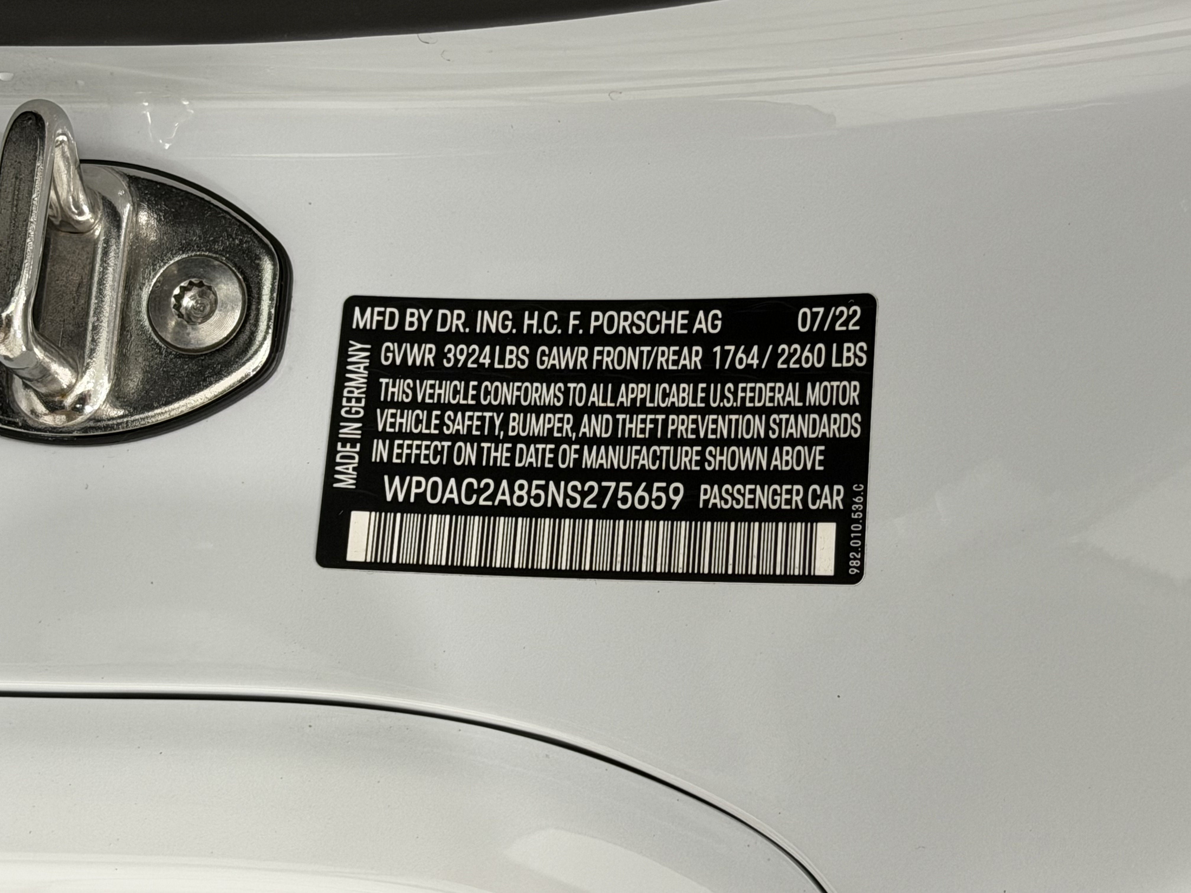 2022 Porsche 718 Cayman GT4