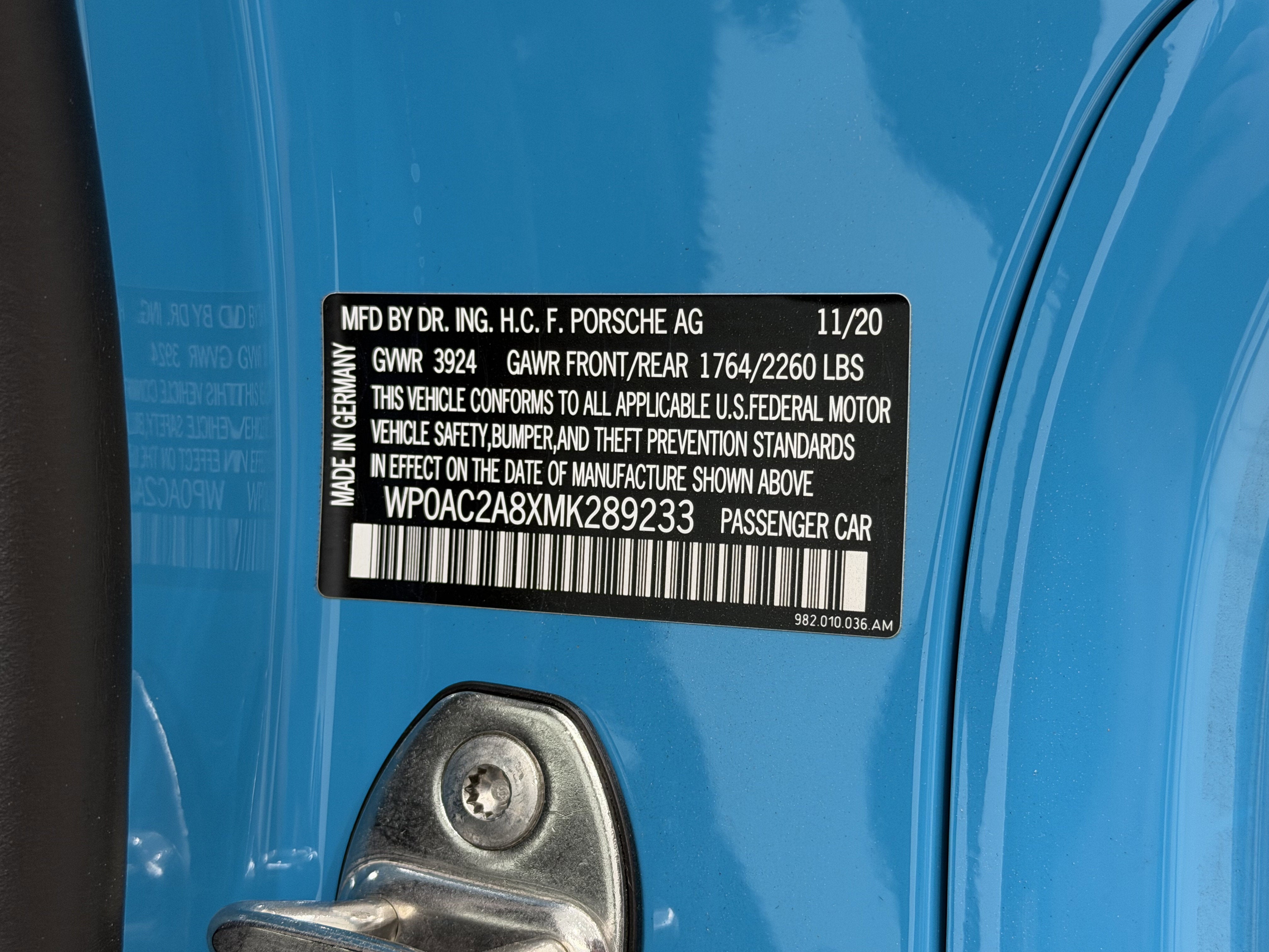 2021 Porsche 718 Cayman Gt4