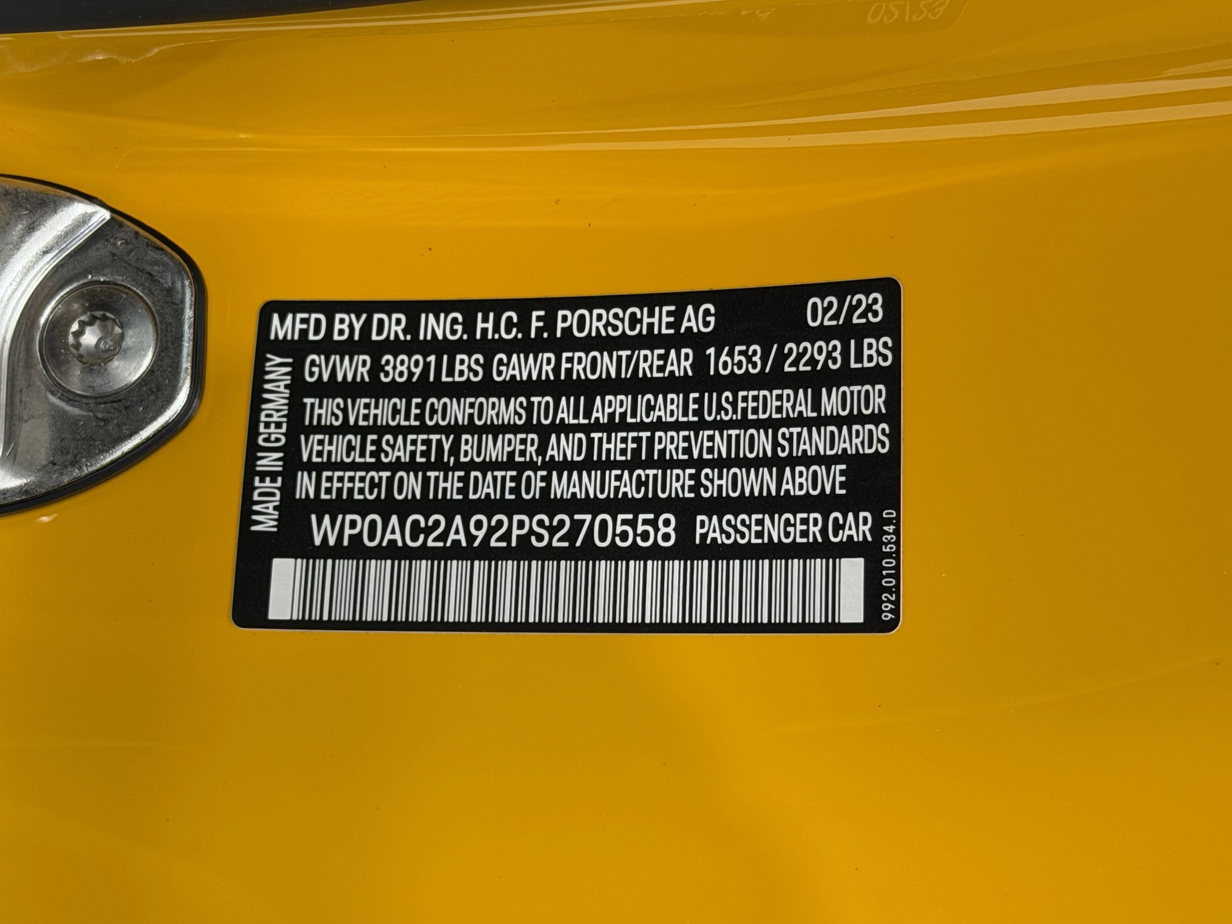 2023 Porsche 911 GT3