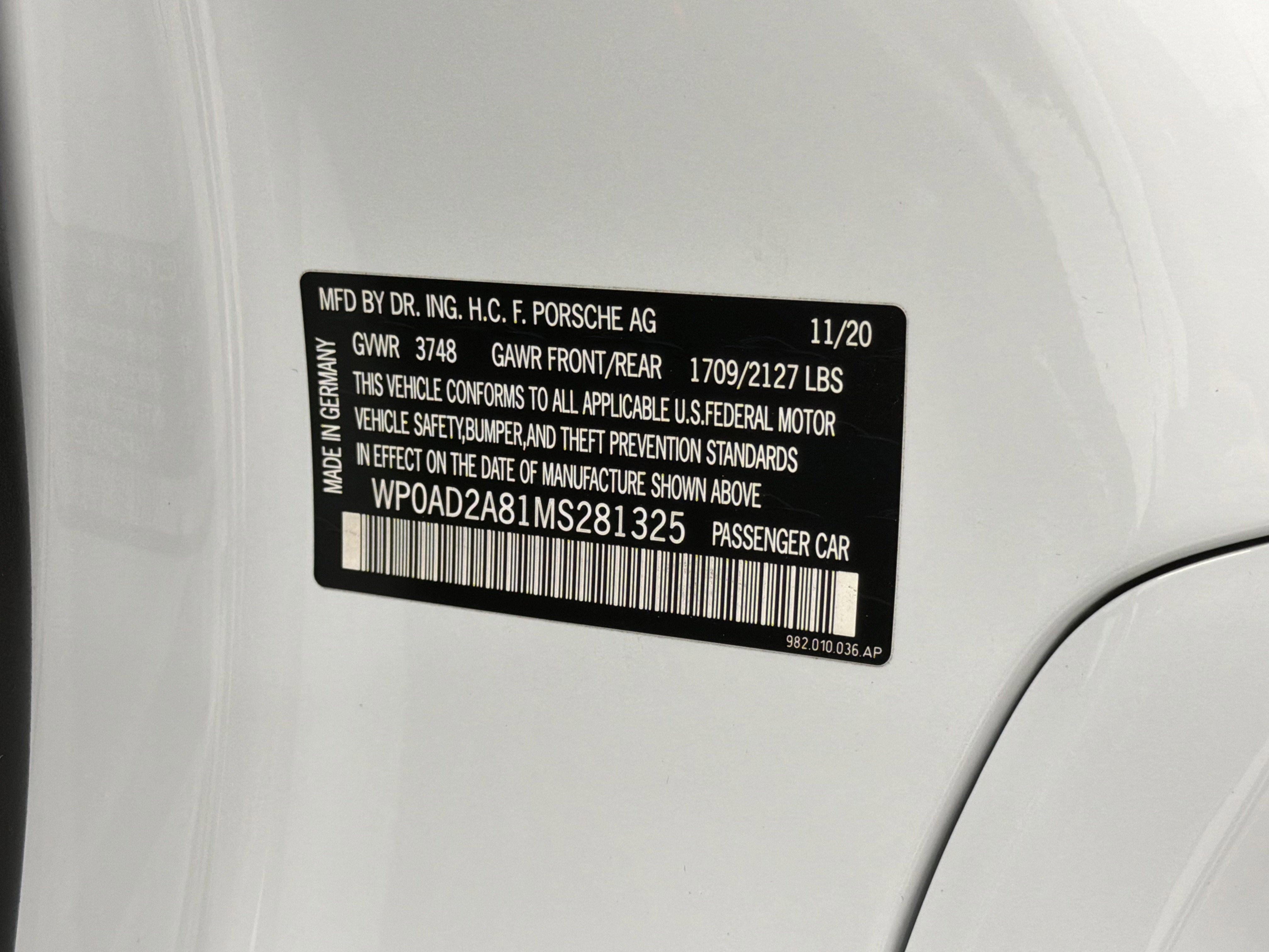 2021 Porsche 718 Cayman GTS 4.0