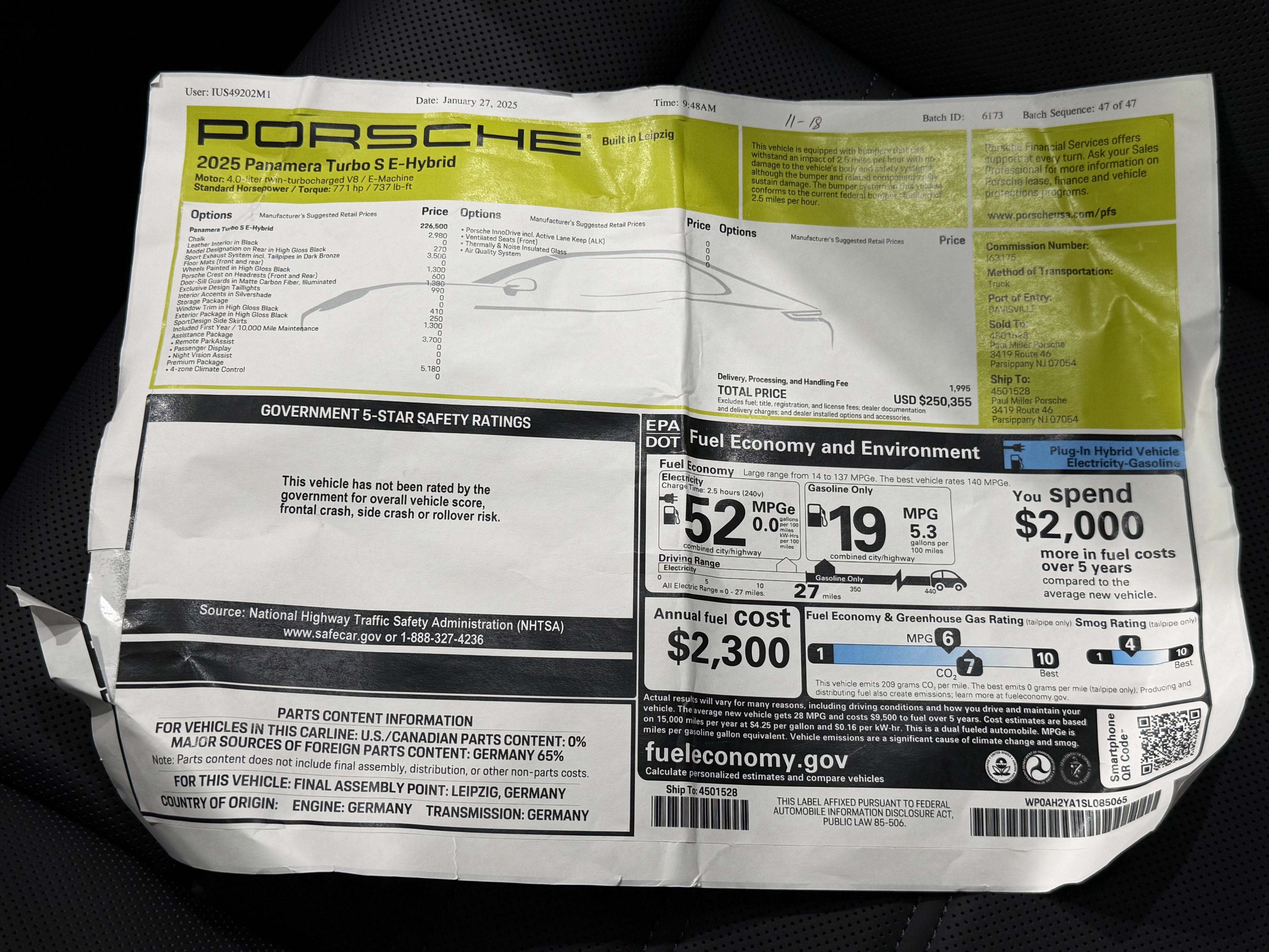 2025 Porsche Panamera Turbo S E-Hybrid