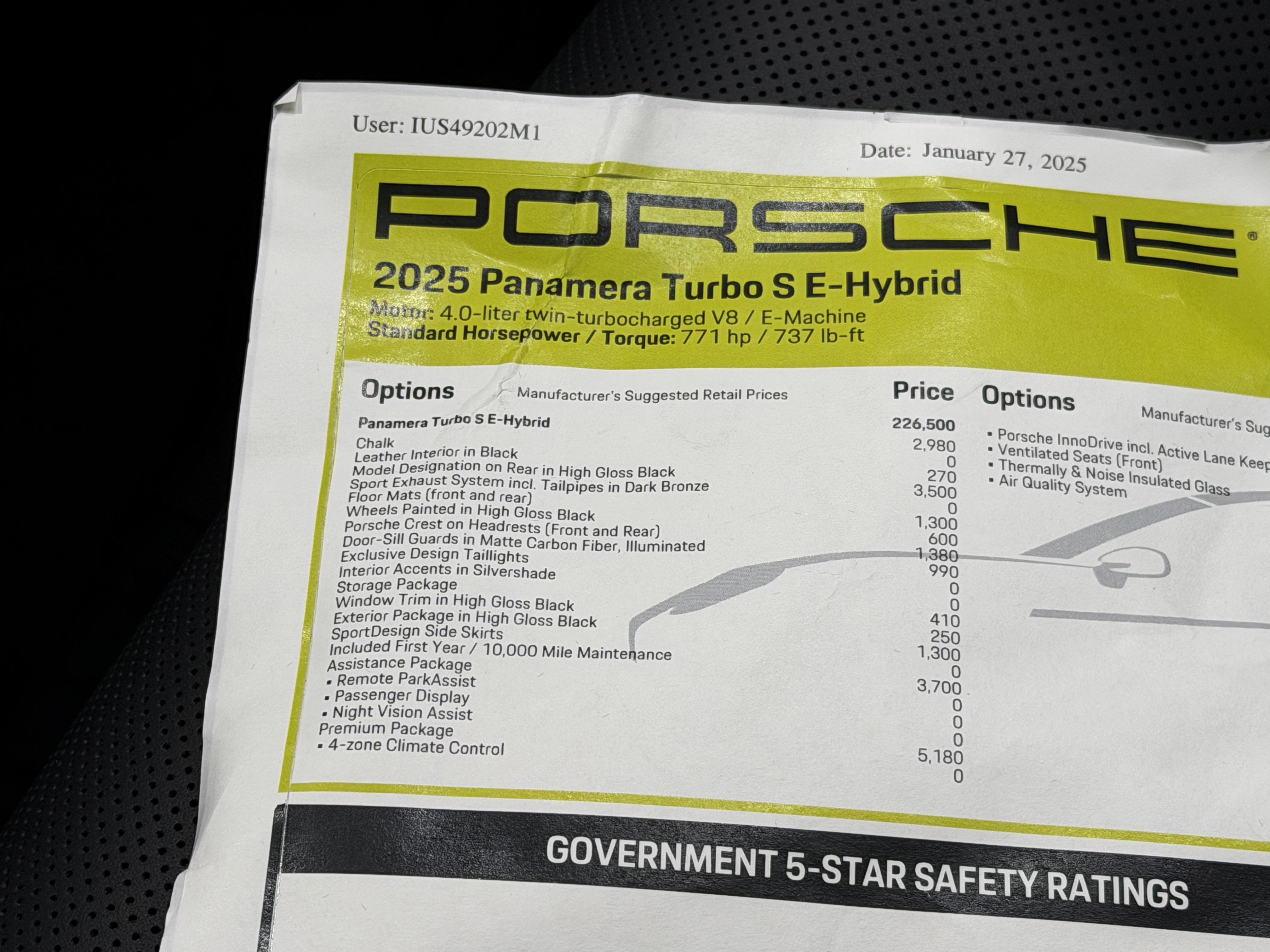 2025 Porsche Panamera Turbo S E-Hybrid