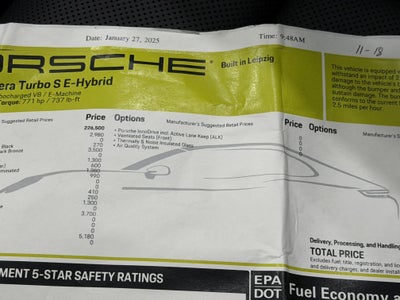 2025 Porsche Panamera Turbo S E-Hybrid