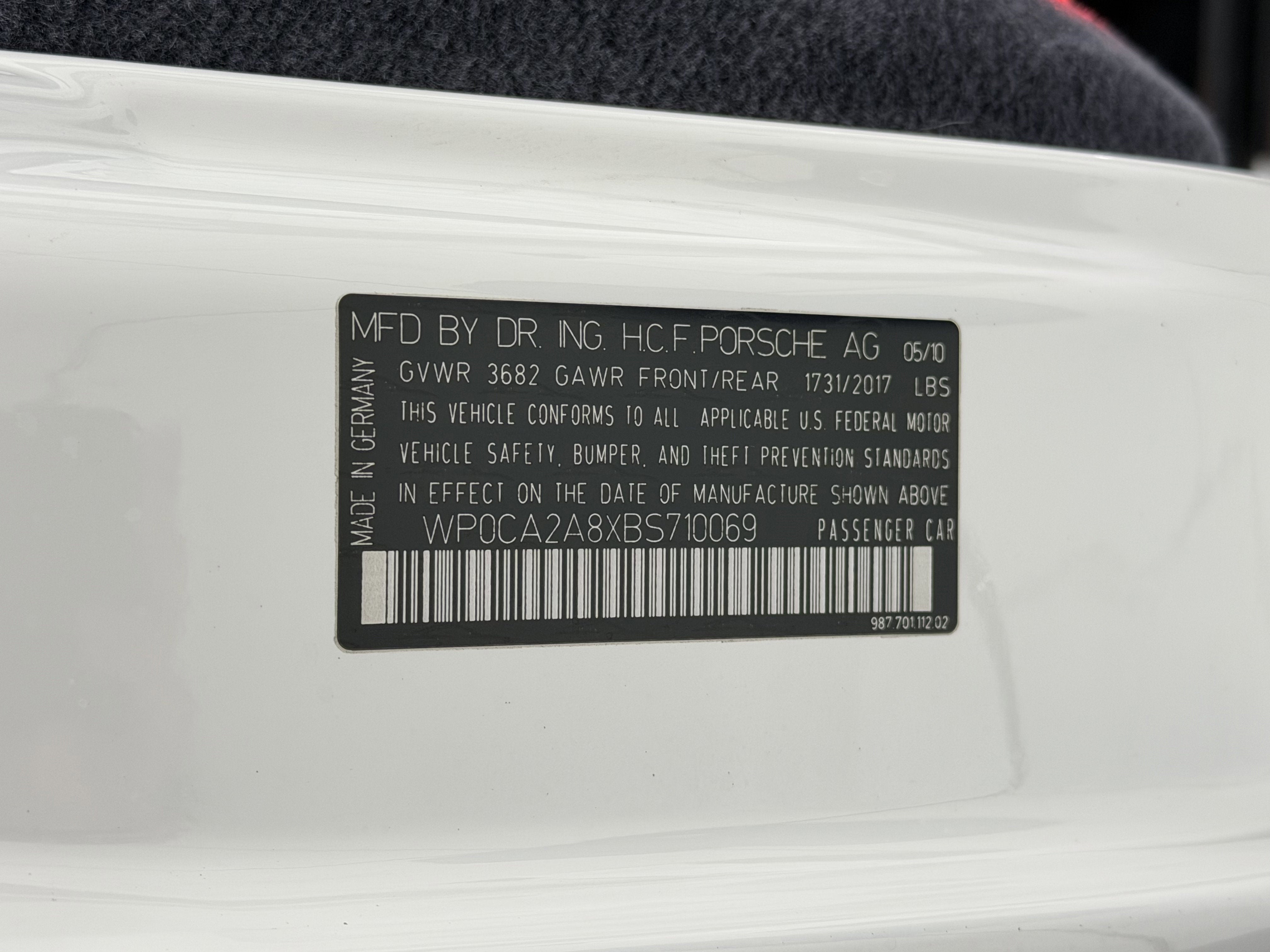 2011 Porsche Boxster 2dr Roadster