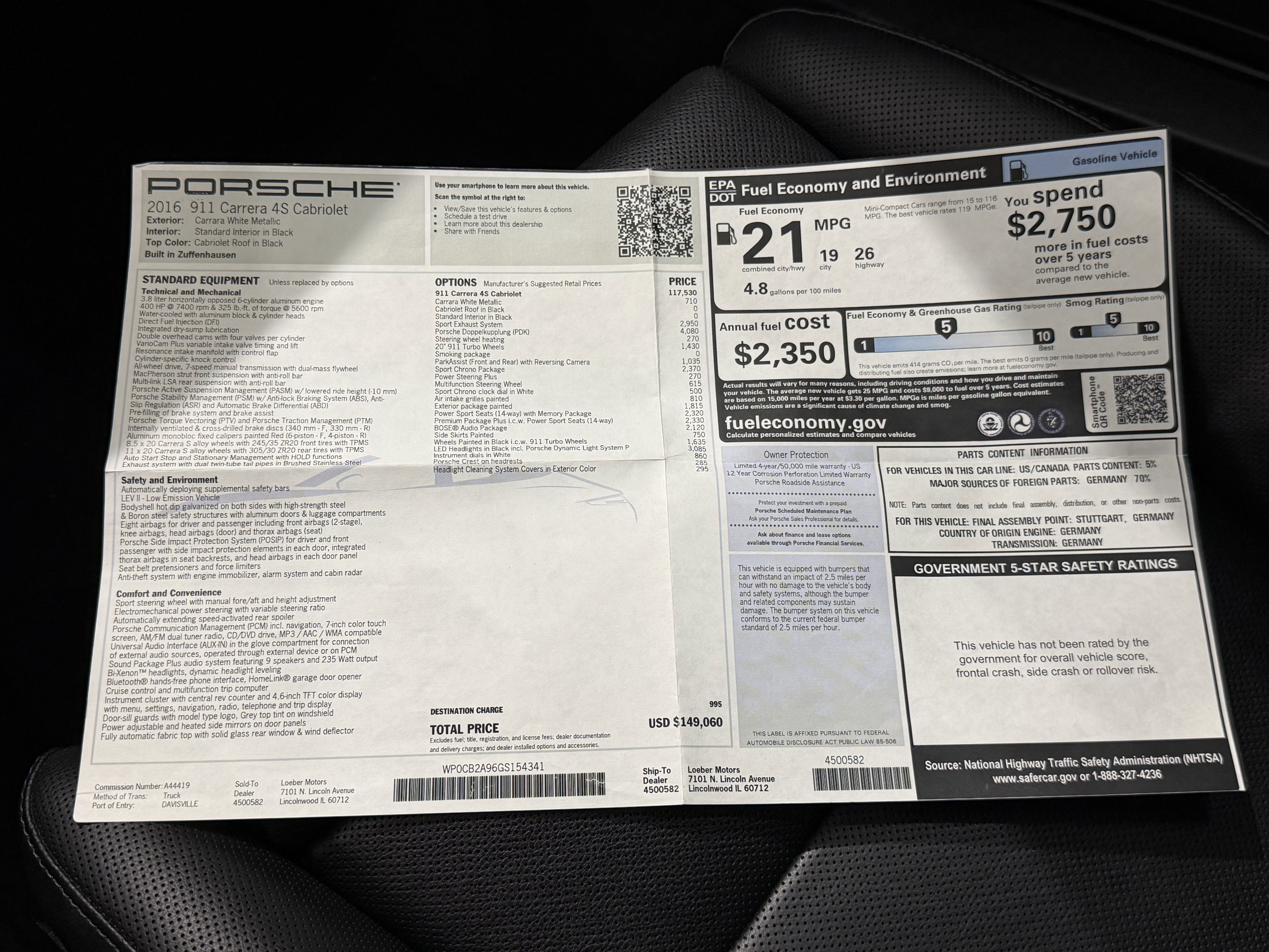 2016 Porsche 911 Carrera 4S