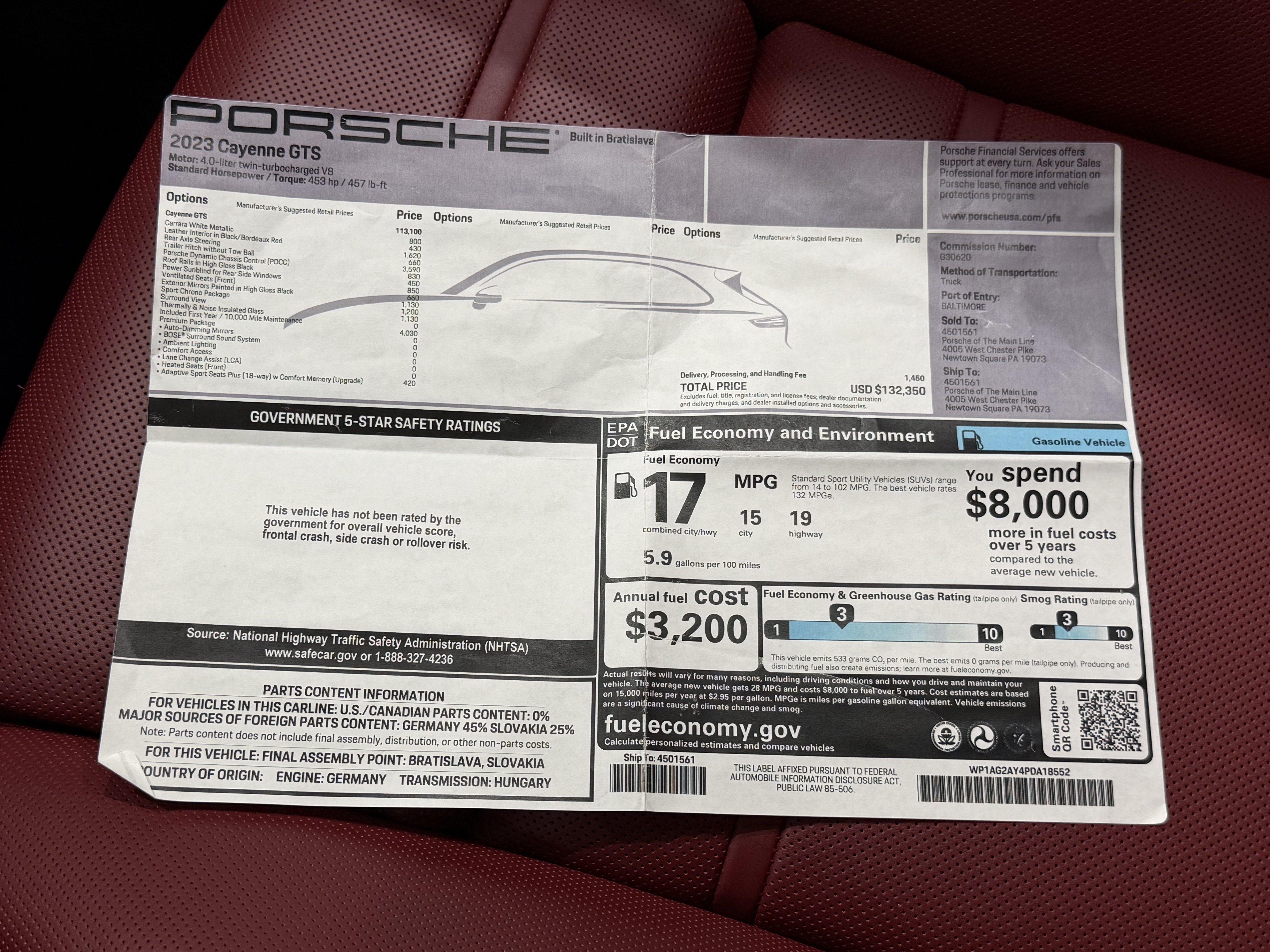 2023 Porsche Cayenne Gts