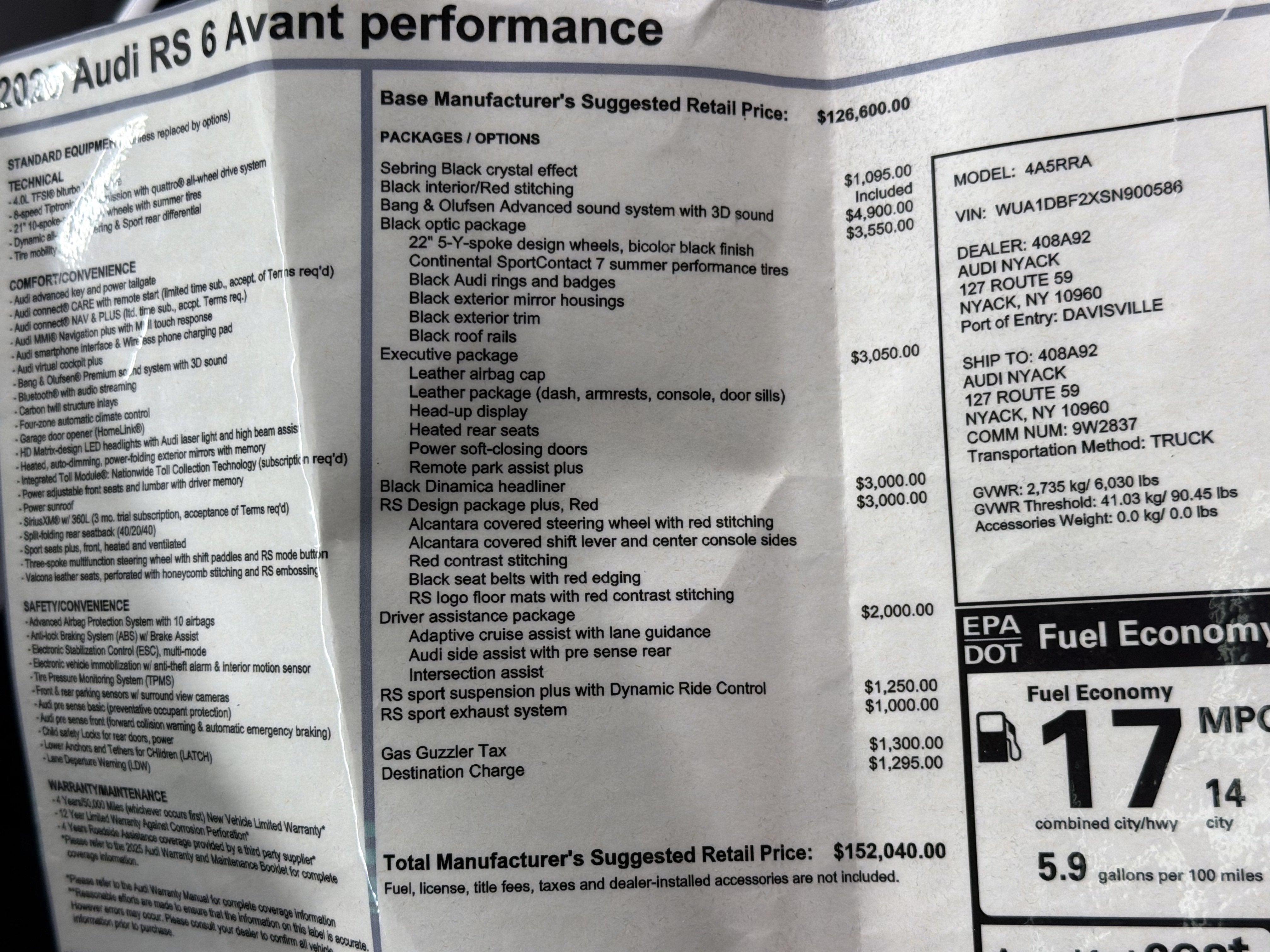 2025 Audi RS 6 Avant Performance